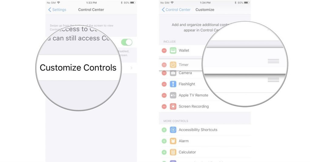 Centro di Controllo in iOS 11 modificare