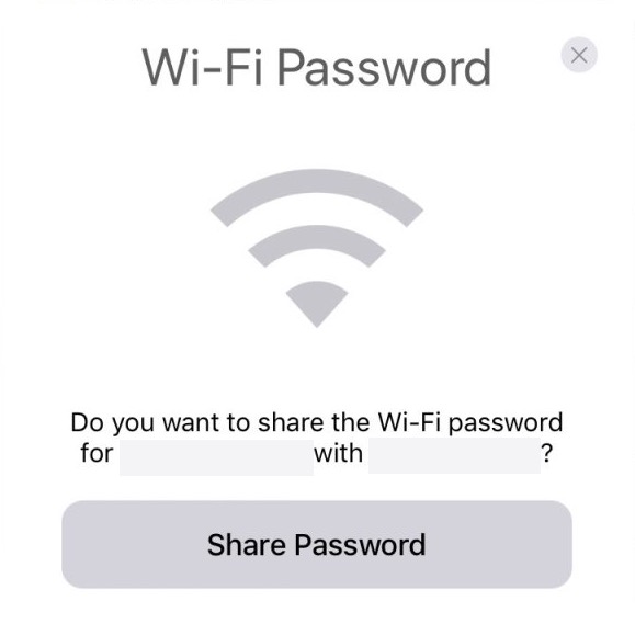condividere la rete wifi in iOS 11 impostazioni
