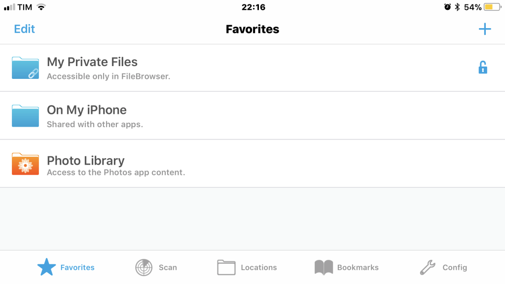 filebrowser impostato