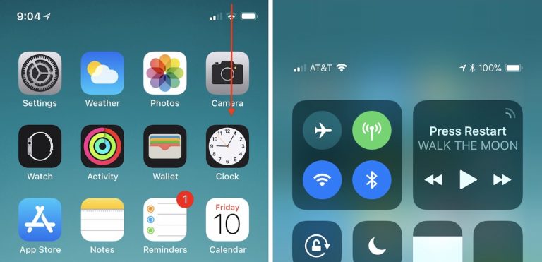 Control Center di iPhone X