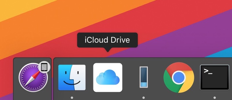 iCloud Drive nel dock