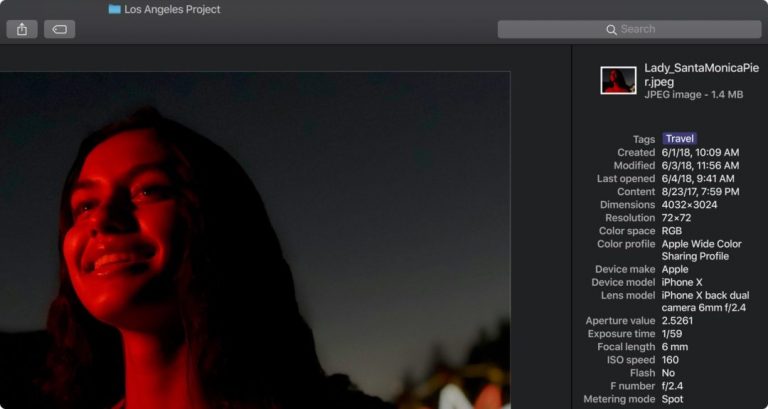 EXIF MacOS Mojave