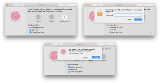 Touch ID sul Mac elimina impronta