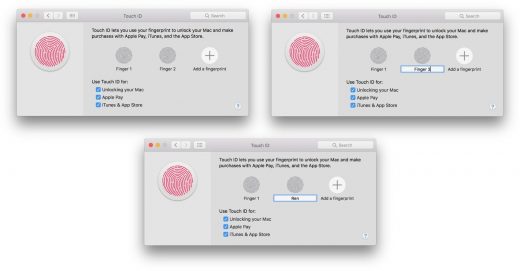 Touch ID sul Mac cambiare nome