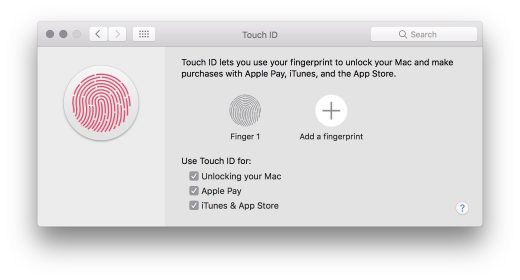 Touch ID sul Mac impostazioni