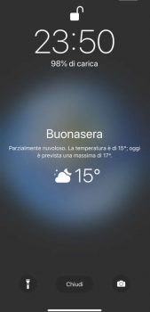 meteo nella lockscreen