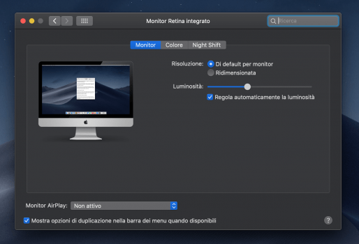 usare il mac di notte