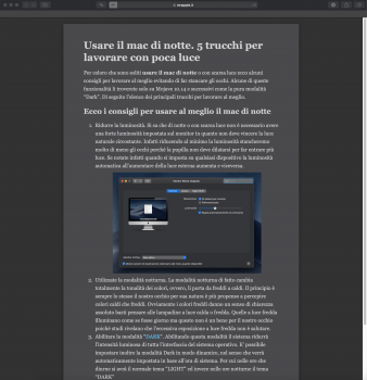 usare il mac di notte