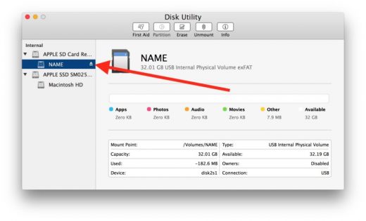 Formattare una SD card sul Mac 5
