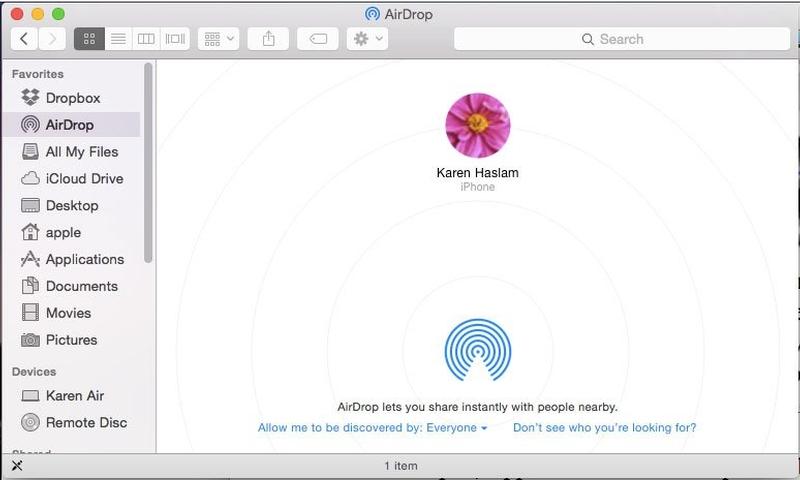 Trasferire foto da IOS a MAC: Airdrop