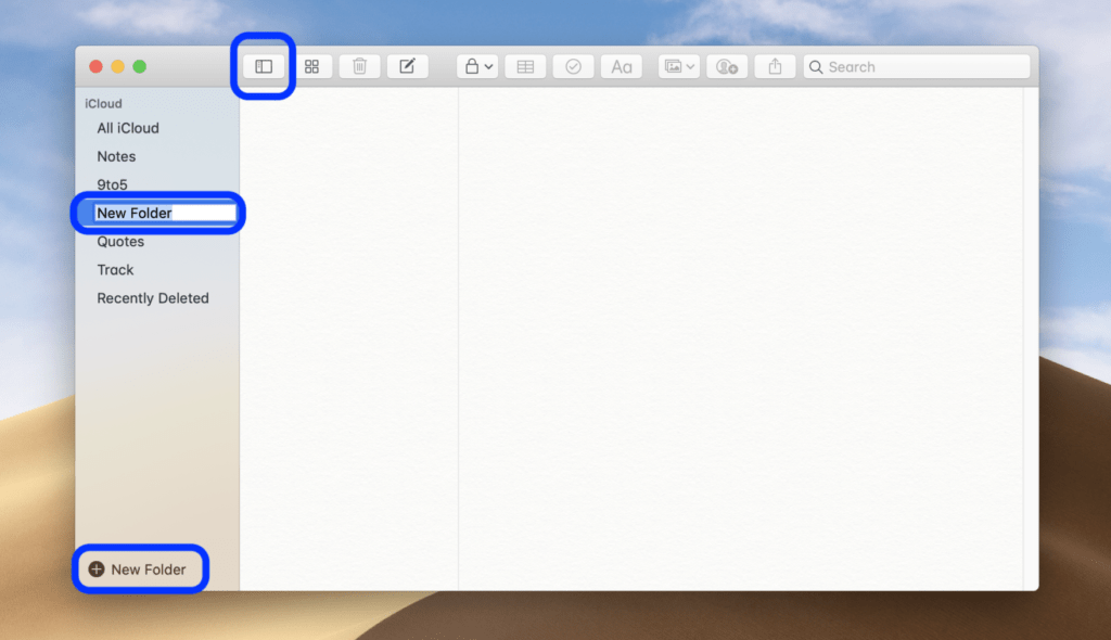 Come creare cartelle in Note MacOS