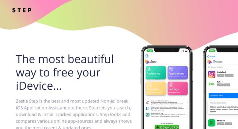 Store alternativi per iOS senza Jailbreak: Zestia Step