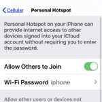 iPhone personal hotspot