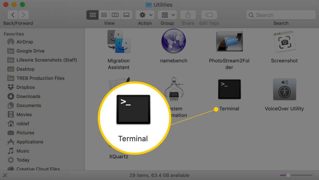 Visualizzare file nascosti su Mac sistema utility