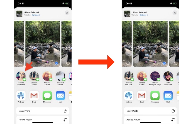 Personalizzare la barra di condivisione su iPhone iMessage
