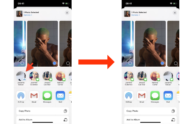 Personalizzare la barra di condivisione su iPhone Airdrop