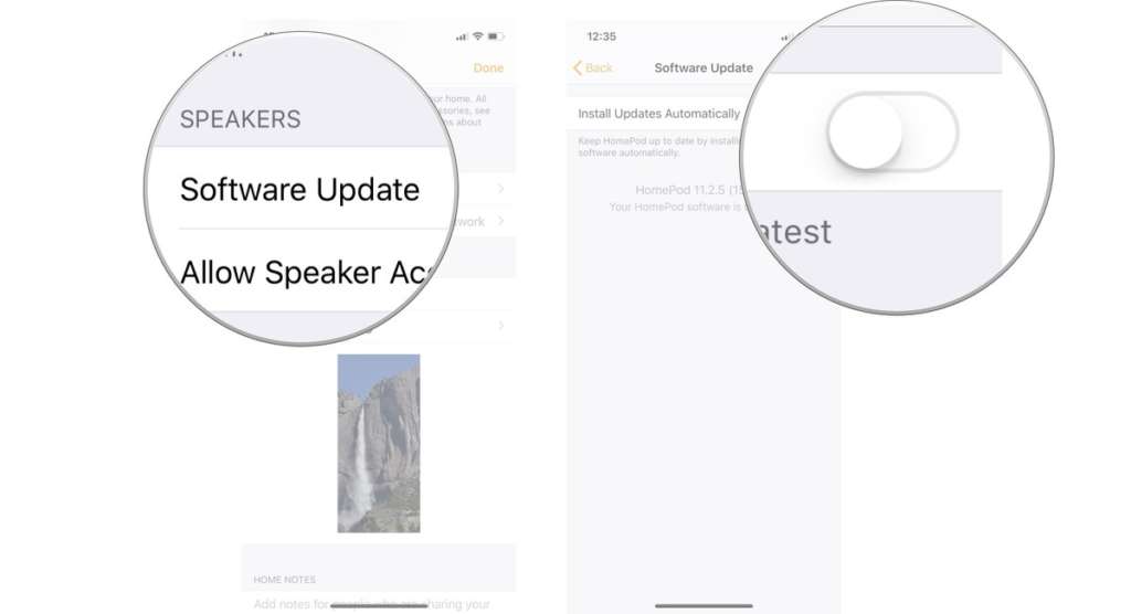 Come aggiornare l'Homepod disabilitare download automatico