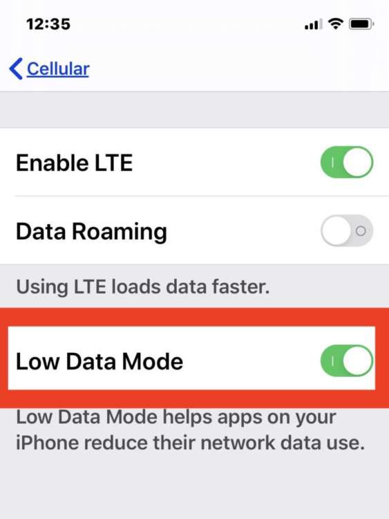 attivare la Low Data Mode su iPhone