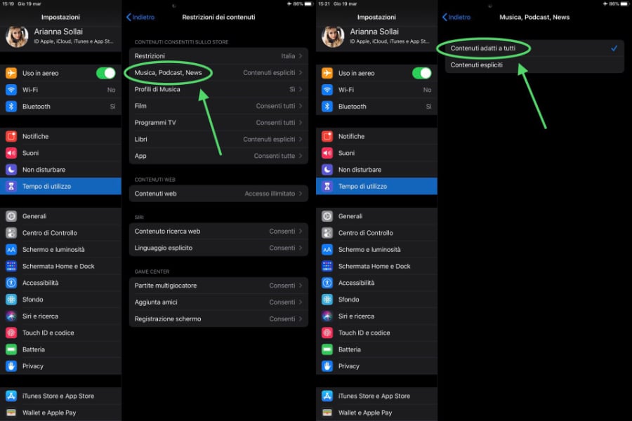 come disattivare musica esplicita apple5