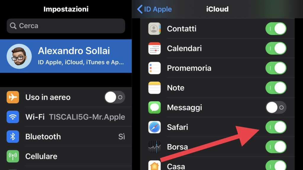 importare i segnalibri di Chrome in Safari impostazioni