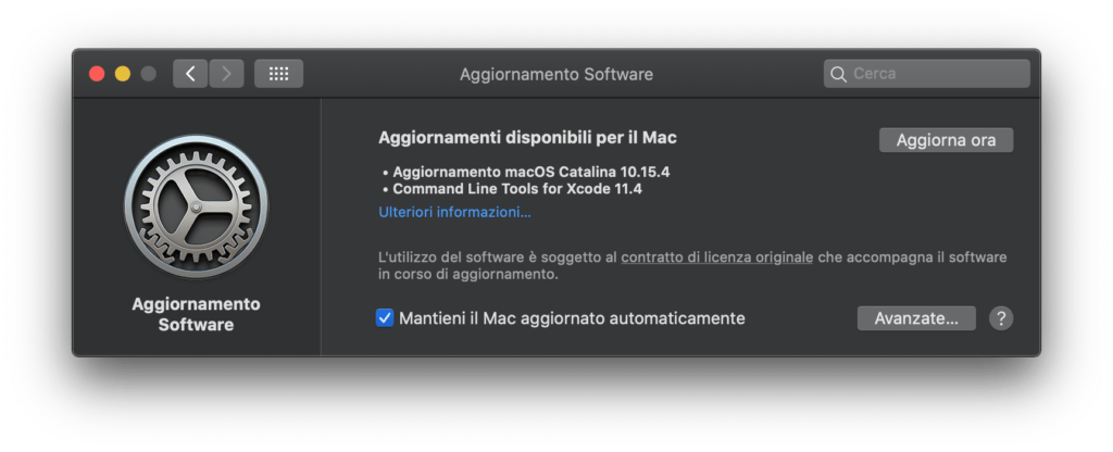Download di MacOS 10.15.4