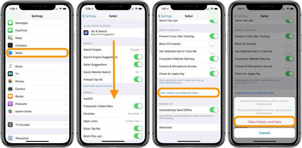 svuotare le cache su iPhone e iPad Safari