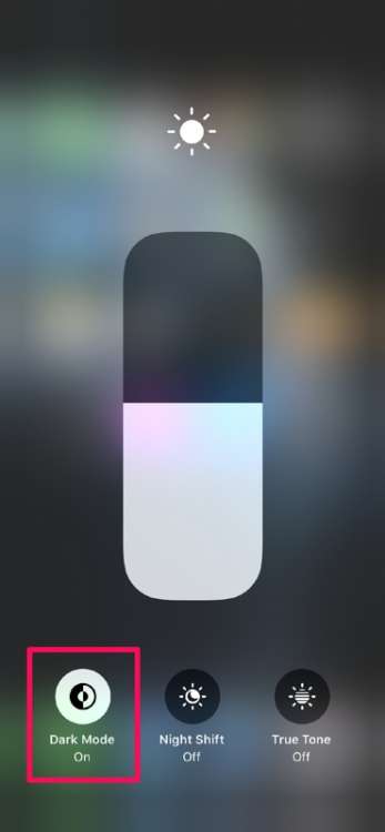 dark mode da control center 3