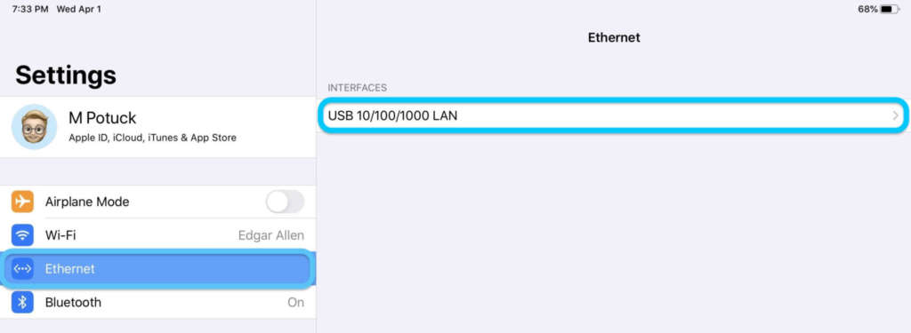 Come utilizzare Ethernet con iPad su USB-C o Lightning 1