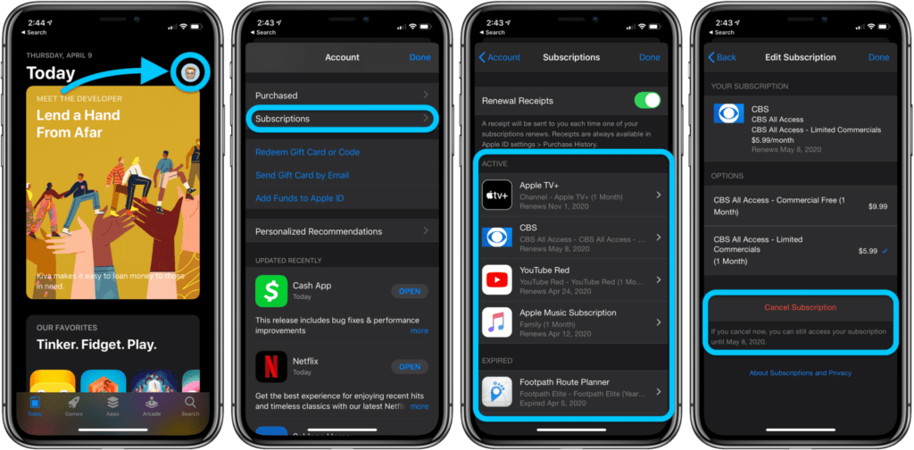 cancellare gli abbonamenti su iPhone