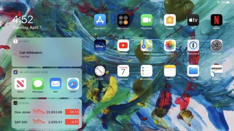 vedere i widgets nella homescreen dell’iPad