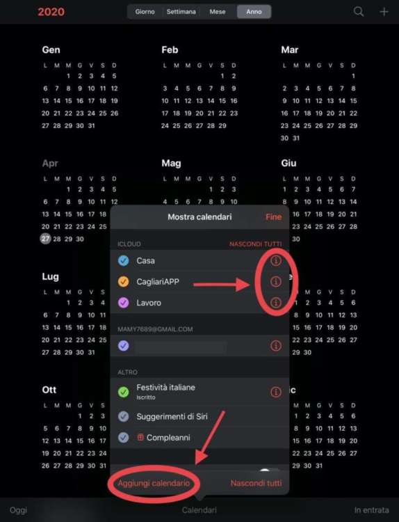 Eventi colorati sul Calendario dell'iPhone2