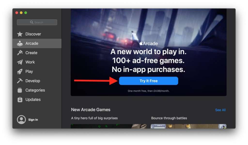 Giocare con Apple Arcade su Mac1