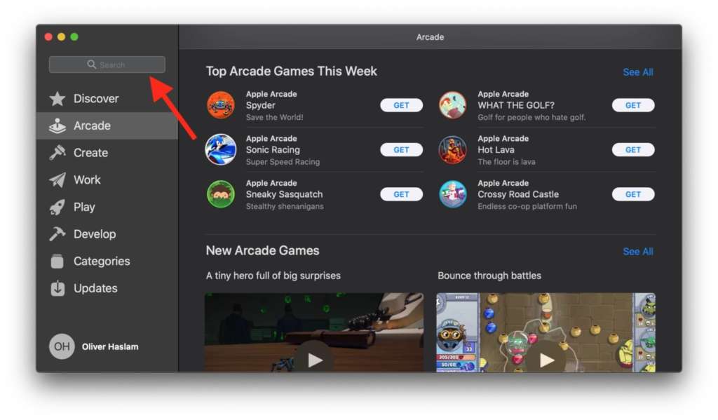 Giocare con Apple Arcade su Mac 2