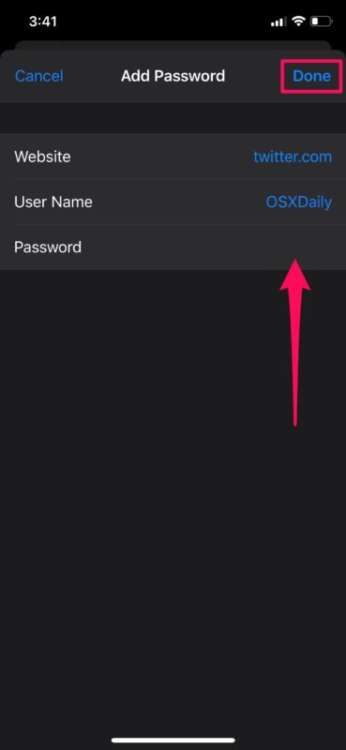 aggiungere manualmente le password su iPhone e iPad 5