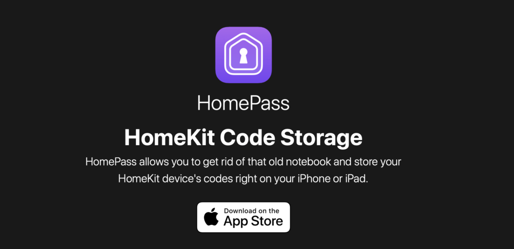 Salvare codici homekit con Homepass
