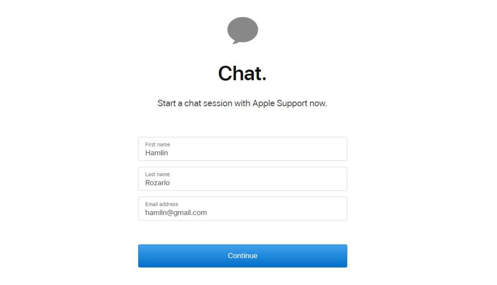Come avviare una chat con Apple