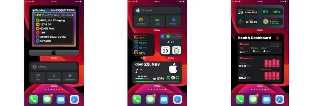 Widget personalizzati su iPhone widget screen