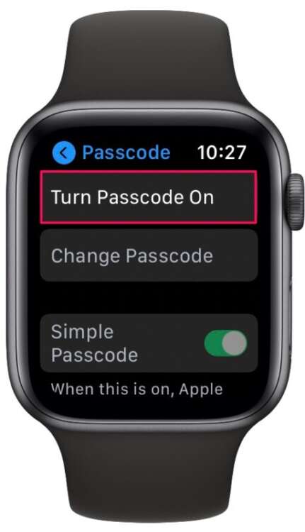 Password complessa su Apple Watch 3