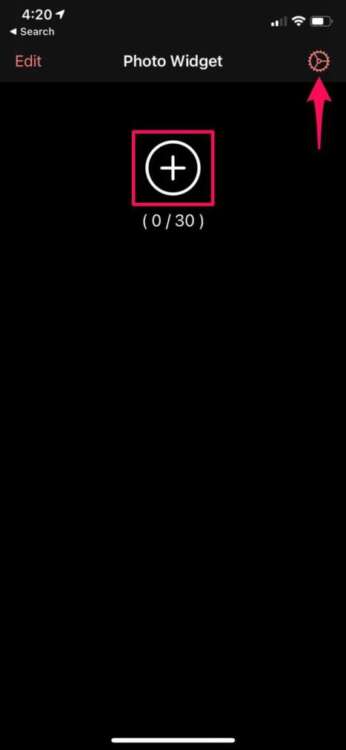 Widget foto iOS 1