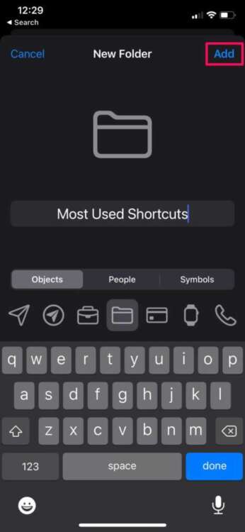 Come organizzare gli shortcuts in cartelle 3
